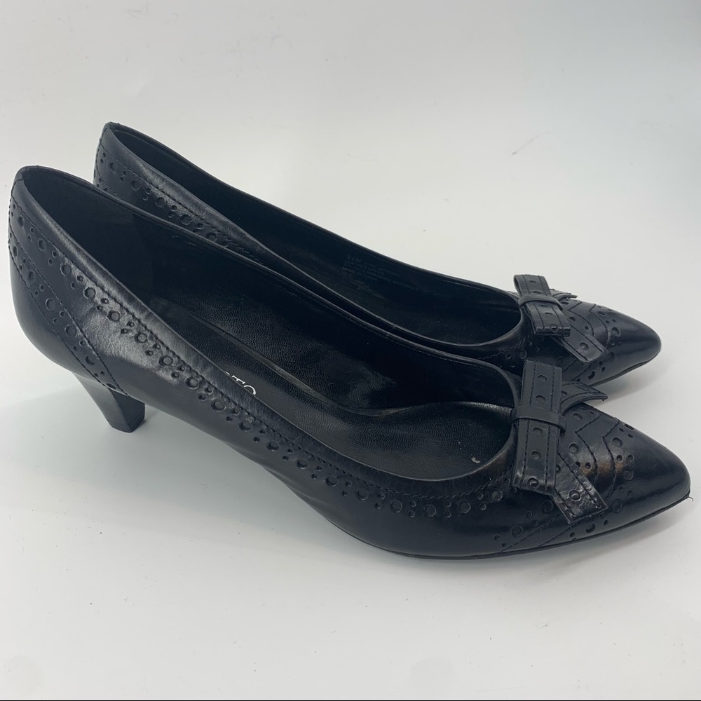 FRANCO SARTO Women’s Size 9.5 Black Pointy Bow Pumps